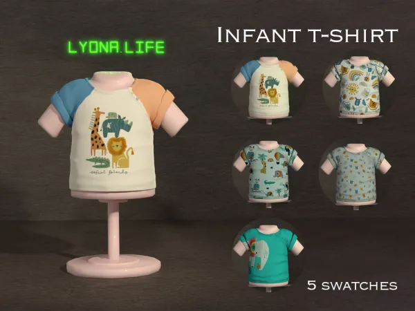Mix T shirt for Infants by lyonalife - The Sims 4 Custom Content
