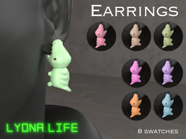 Maxis Match Earrings Croc by lyonalife - The Sims 4 Custom Content