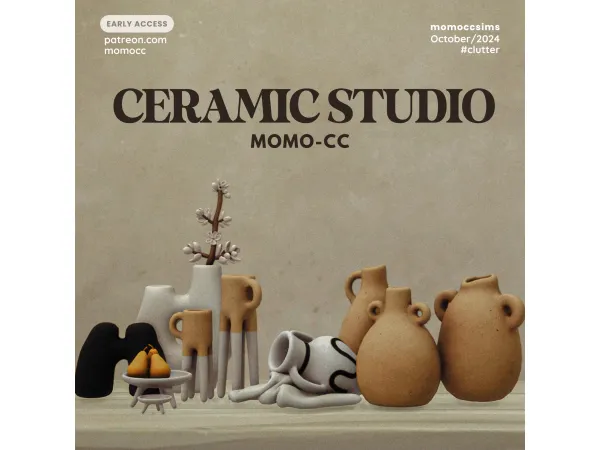 Maxis Match MOMO CERAMIC STUDIO - The Sims 4 Custom Content