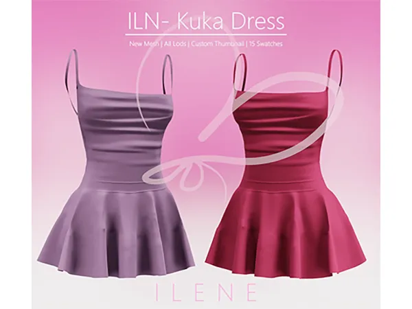 Mix ILN Kuka Dress by ilenes4 - The Sims 4 Custom Content