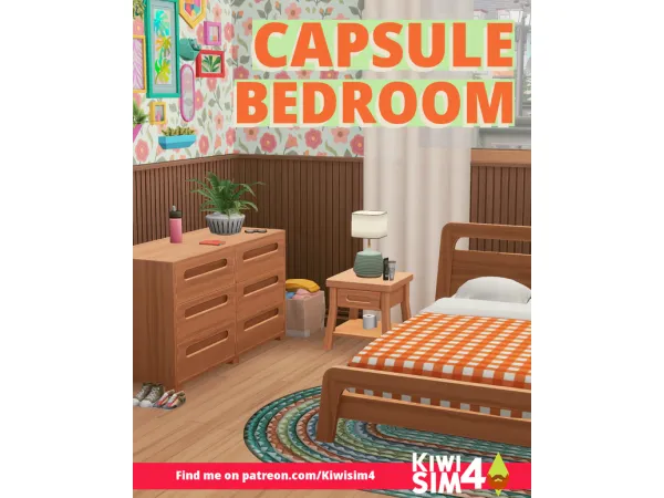 Maxis Match Capsule Bedroom Collection by Kiwisim4 - The Sims 4 Custom Content