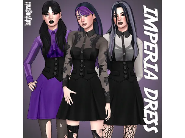Maxis Match Imperia dress by Ladybugtrait - The Sims 4 Custom Content