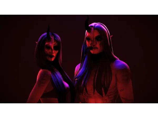 Mix Spooky Treat 13 Demon Mask plumbob by pastel - The Sims 4 Custom Content