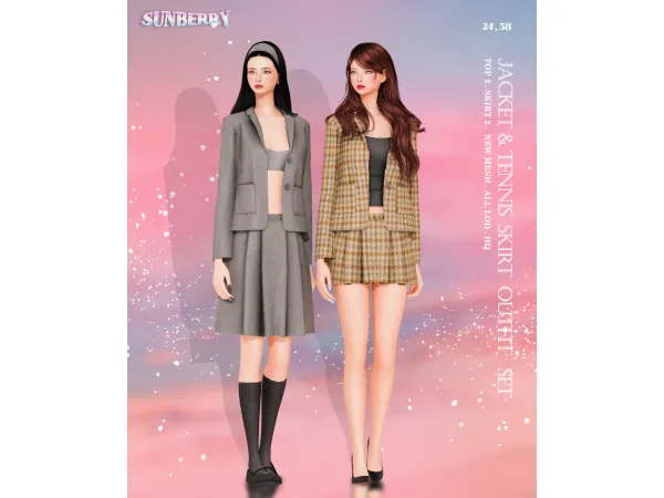 Alpha [SUNBERRY]Jacket Outfit - The Sims 4 Custom Content