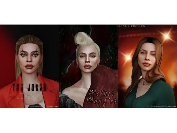 Alpha Mother Monster SKIN EYESHADOW LIPSTICK NOSEMASK TRAY FILES - The Sims 4 Custom Content