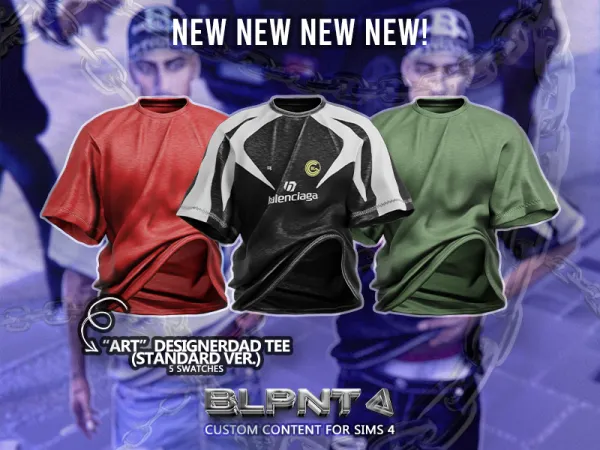 Alpha art designerdad tee - The Sims 4 Custom Content