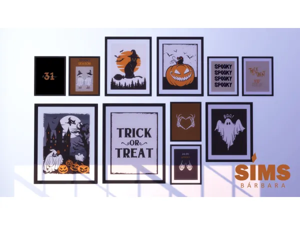 Mix SIMS 4 Trick or Treat Halloween Posters by Bárbara Sims - The Sims 4 Custom Content