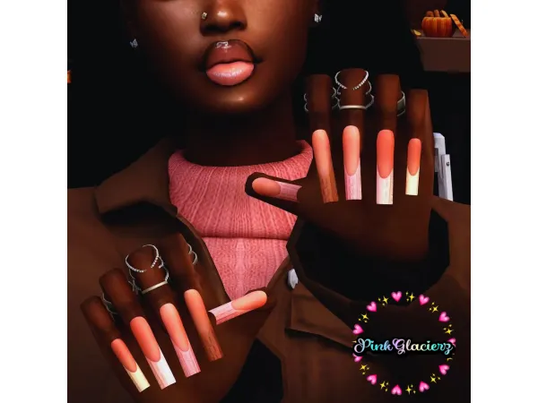 Mix Sweater Weather Nails by PinkGlacierz - The Sims 4 Custom Content