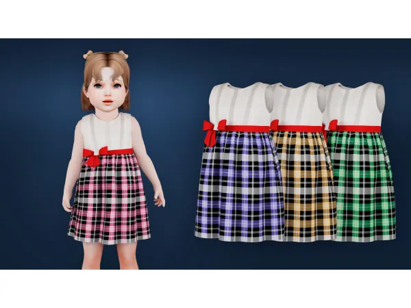 Alpha Dress With Lace Top And Plaid Skirt by MysteriousOo - The Sims 4 Custom Content