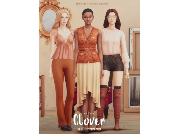 Maxis Match Clover A 10 items set by Caio CC - The Sims 4 Custom Content
