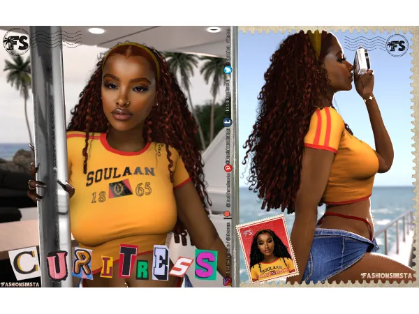 Alpha Curltress Hair V1 by FashionSimsta - The Sims 4 Custom Content