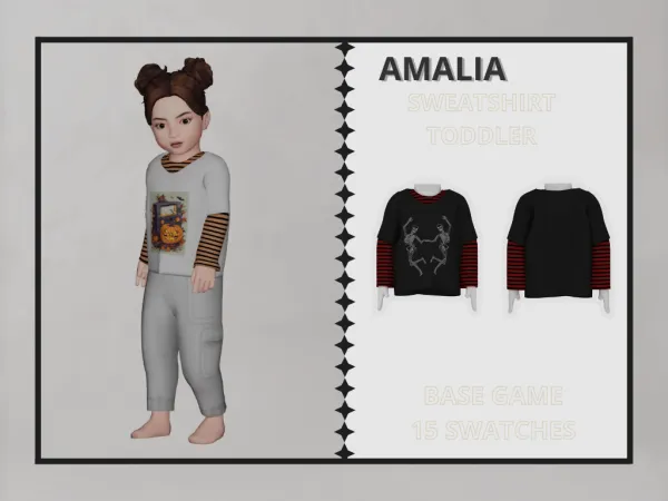 Alpha Amalia Sweatshirt Toddler - The Sims 4 Custom Content
