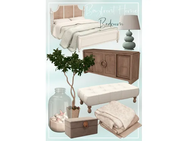 Alpha Bayfront home bedroom by Pinkbox AnYe - The Sims 4 Custom Content