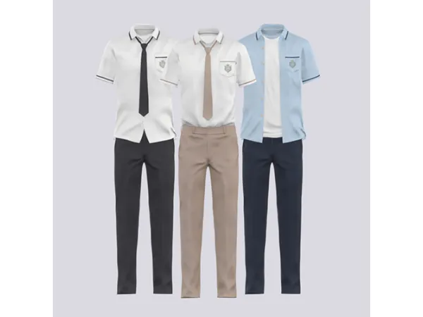Mix [Noru] am Summer School Uniform - The Sims 4 Custom Content