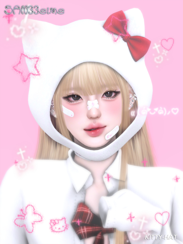 Mix 333Kitty Hat by simsfinds - The Sims 4 Custom Content