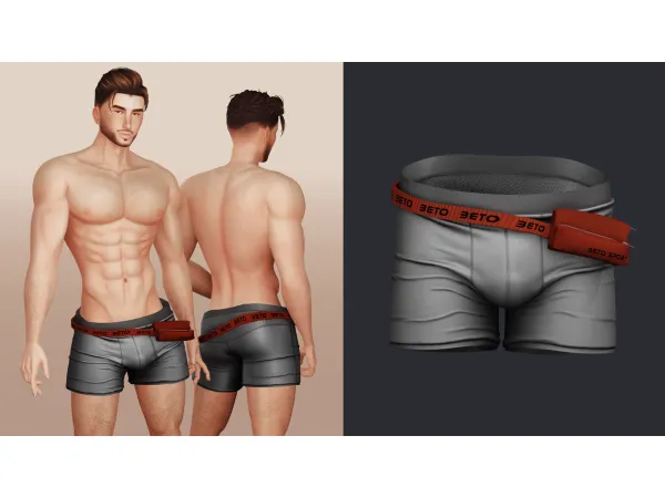 Alpha Jerry Shorts V1 by Beto - The Sims 4 Custom Content
