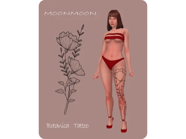 Mix Botanica Tattoo by moonmoonsim - The Sims 4 Custom Content