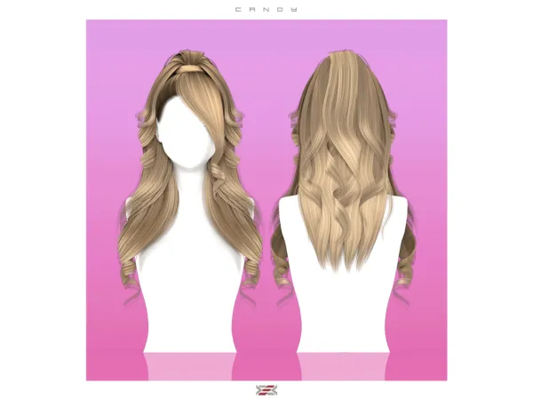 Alpha Curly updo by LEXEL_sims - The Sims 4 Custom Content