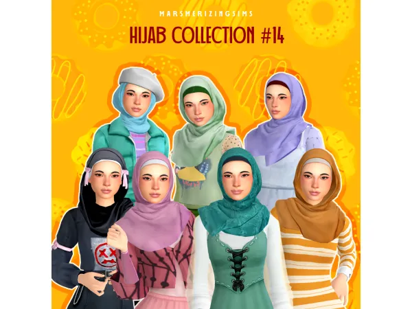 Maxis Match HIJAB Collection 14 by marsmerizing - The Sims 4 Custom Content