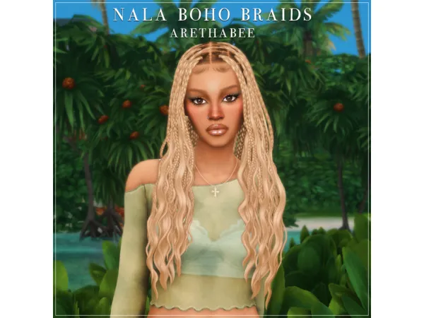 Maxis Match nala boho braids by arethabee - The Sims 4 Custom Content