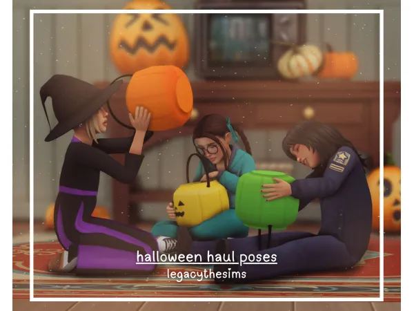 Mix halloween haul poses by legacythesims - The Sims 4 Custom Content