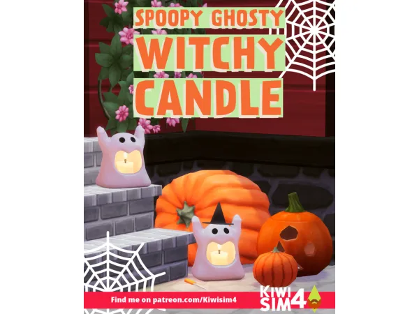 Maxis Match Spoopy Ghosty Witchy Candles by Kiwisim4 - The Sims 4 Custom Content