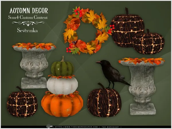 Alpha Autumn decor 2024 by irinaseverinka - The Sims 4 Custom Content