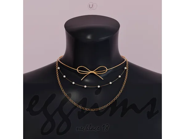 Alpha [ ] necklace 18 by EggU - The Sims 4 Custom Content