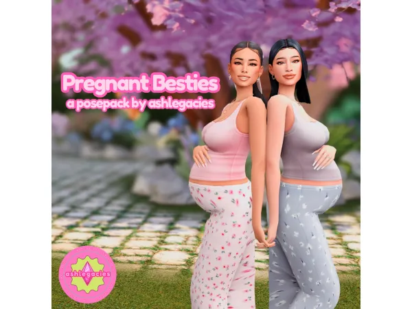 Mix Pregnant Besties Posepack - The Sims 4 Custom Content