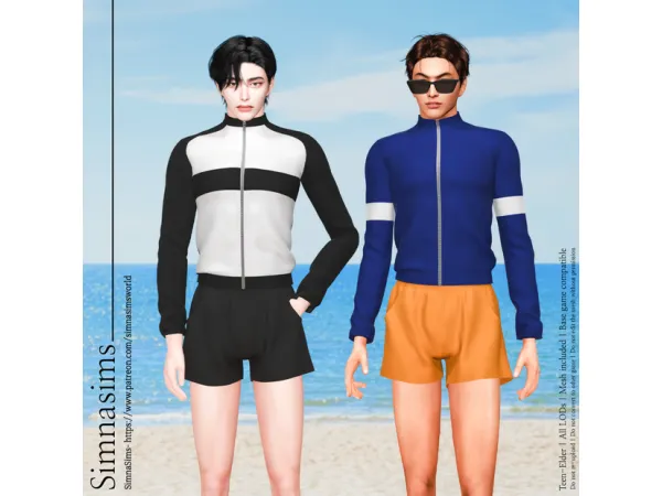 Mix Jake male rash guard by Simna Sims World - The Sims 4 Custom Content