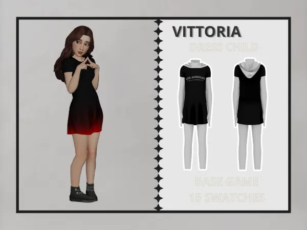 Alpha Vittoria Dress Chid - The Sims 4 Custom Content
