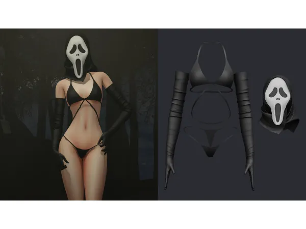 Alpha Scream Halloween Set by modcollective - The Sims 4 Custom Content