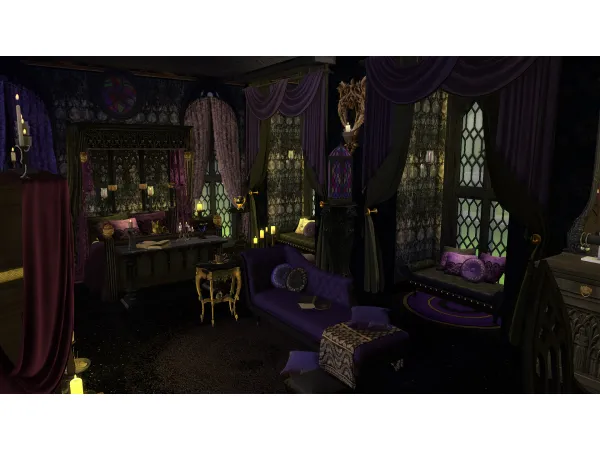 Mix Darkest Night Bedroom by SimsClutterChaos - The Sims 4 Custom Content
