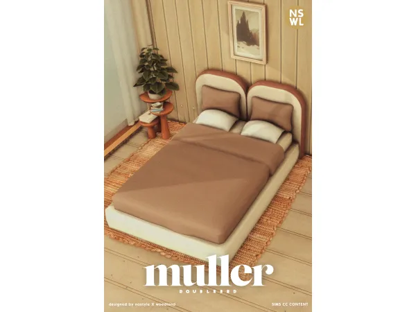 Maxis Match [NSxWL]muller double bed - The Sims 4 Custom Content