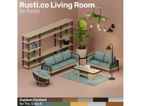 Maxis Match Rustico Living Room by Kaiso - The Sims 4 Custom Content