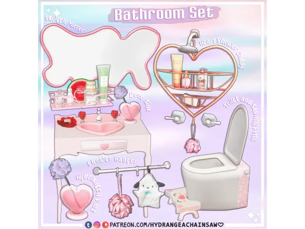 Mix Bathroom set by Hydra - The Sims 4 Custom Content