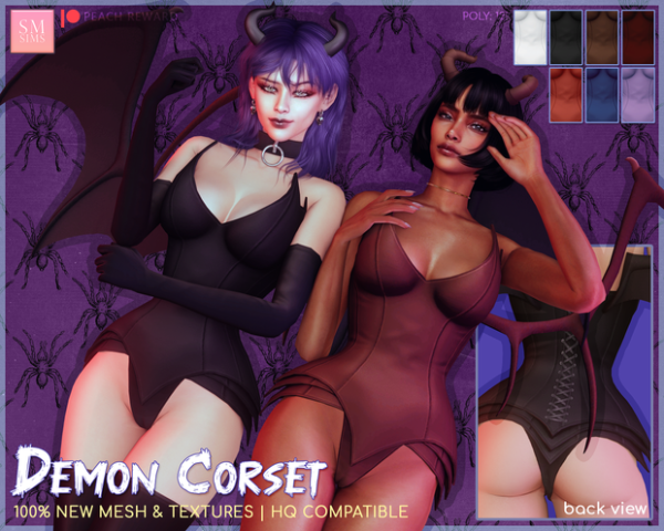Alpha Halloween ] Demon Corset Outfit by simsfinds - The Sims 4 Custom Content