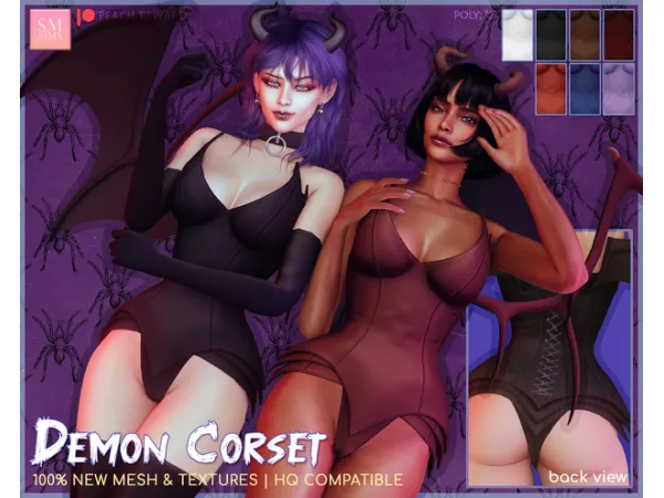 Alpha Halloween ] Demon Corset Outfit by PEACH - The Sims 4 Custom Content