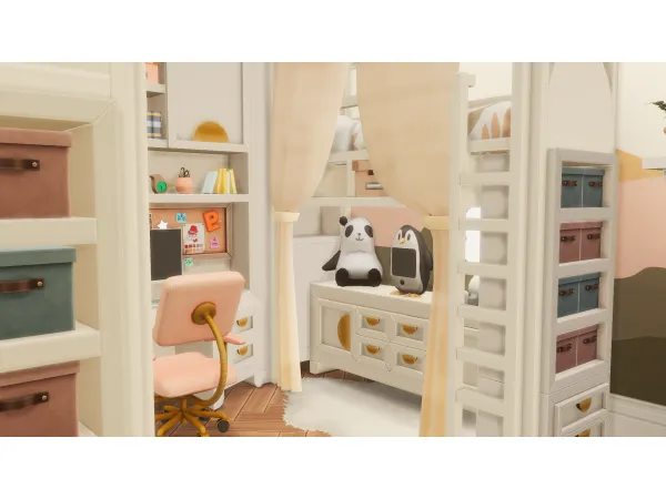 Maxis Match Double Bunk Kids Room by k8edid - The Sims 4 Custom Content