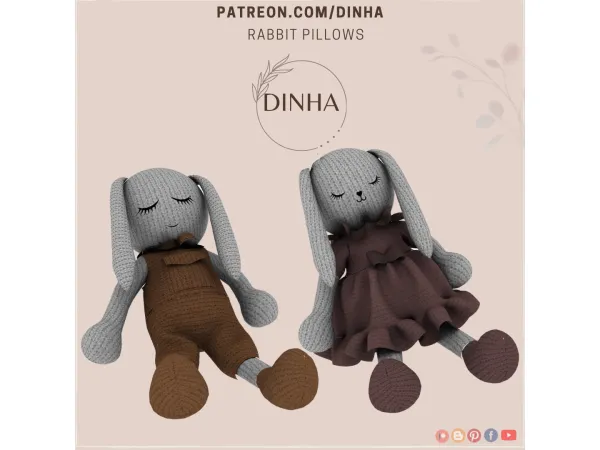 Alpha Rabbit Pillows - The Sims 4 Custom Content