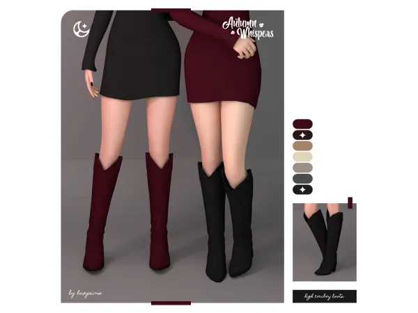 Maxis Match High Cowboy Boots Autumn Whispers Collection - The Sims 4 Custom Content