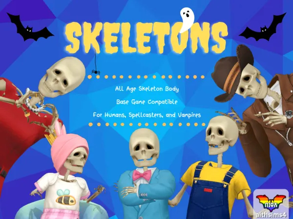 Maxis Match Skeletons Body by aithsims - The Sims 4 Custom Content