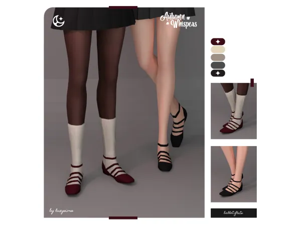 Maxis Match Ballet Flats Autumn Whispers Collection - The Sims 4 Custom Content