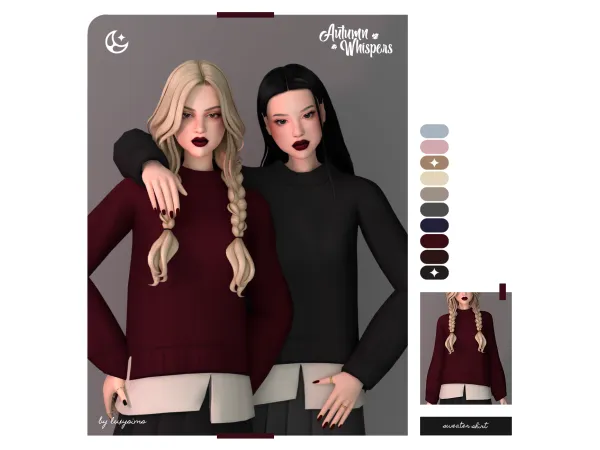 Maxis Match Sweater Shirt Autumn Whispers Collection - The Sims 4 Custom Content