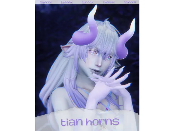 Maxis Match zynoox Tian Horns - The Sims 4 Custom Content