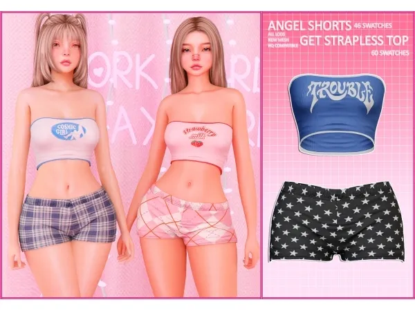 Alpha Angel set - The Sims 4 Custom Content