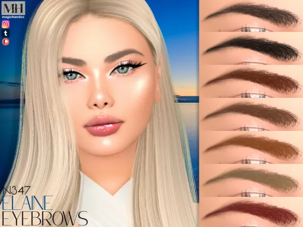 Alpha Elaine Eyebrows N347 by magichandcc - The Sims 4 Custom Content