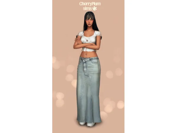 Maxis Match Iris top and Leah skirt by CherryPlumSims - The Sims 4 Custom Content