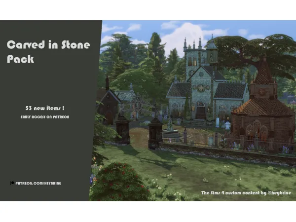 Maxis Match Carved in Stone Pack by HeyBrine - The Sims 4 Custom Content