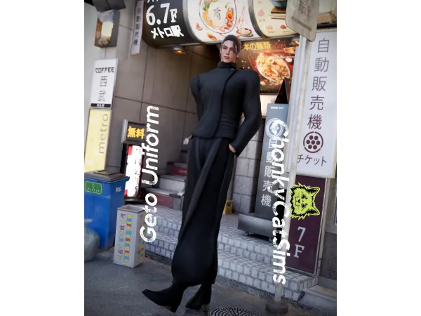 Mix Geto Uniform ChonkyCatSims - The Sims 4 Custom Content